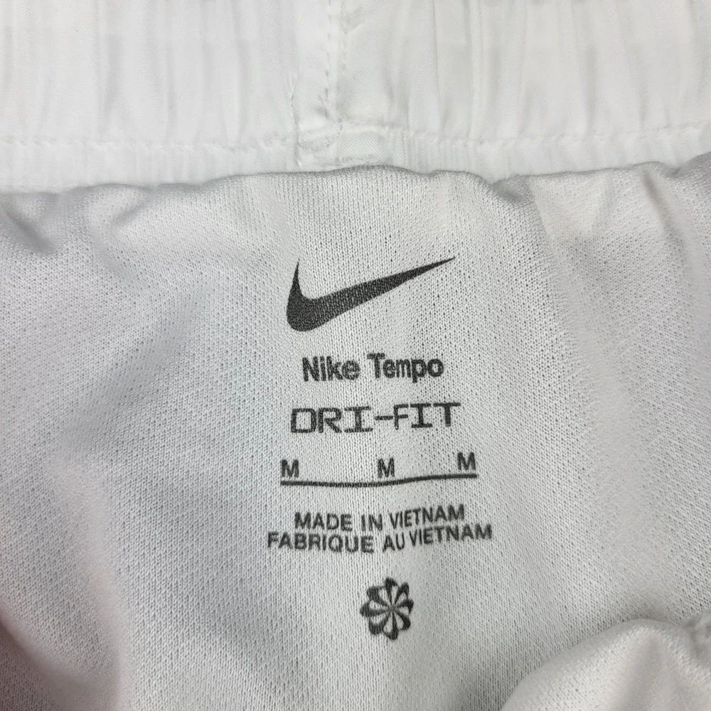 Nike Tempo Dri Fit Womens Med 2 pack White Coral 3 Inch Running Shorts NEW